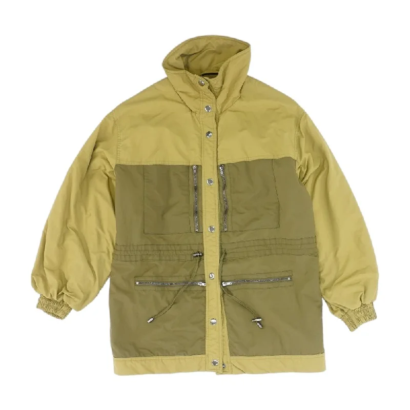 Green Color Block Rain Jacket