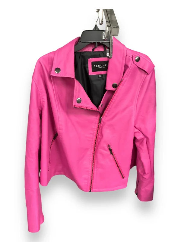 Jacket Moto By Eloquii In Pink, Size: 1x